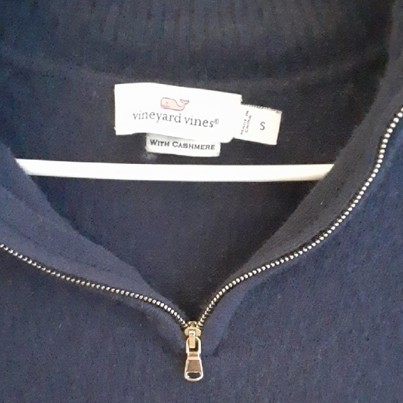 Vineyard Vines Navy Blue Quarter-Zip Sweater - Picture 3 of 5